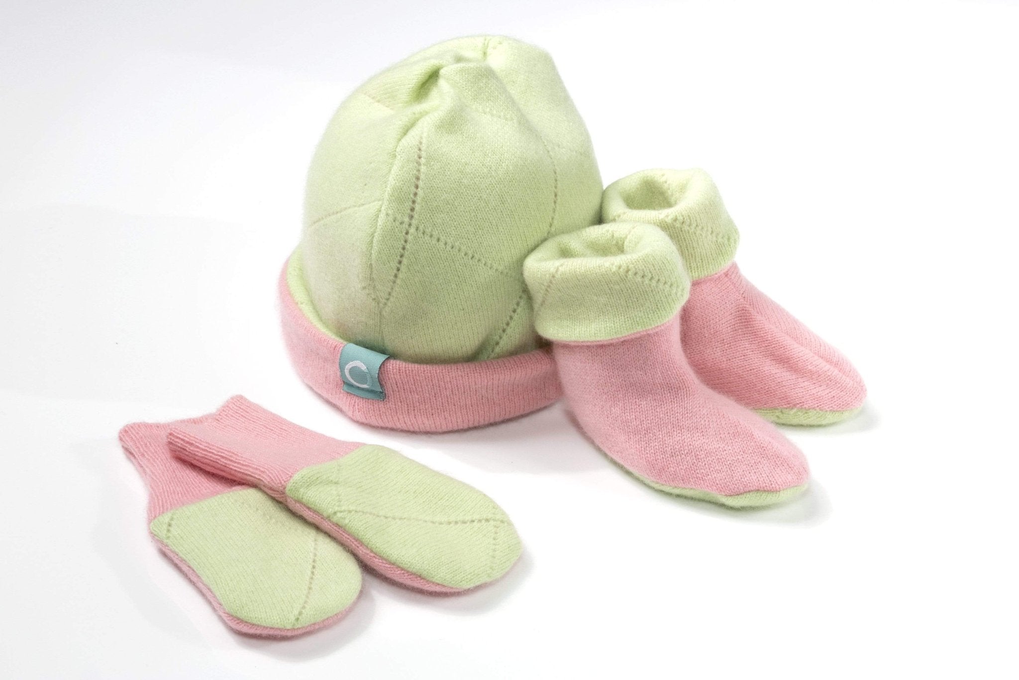 Recycled Baby Sets - Green/Pink - Cashmere Circle