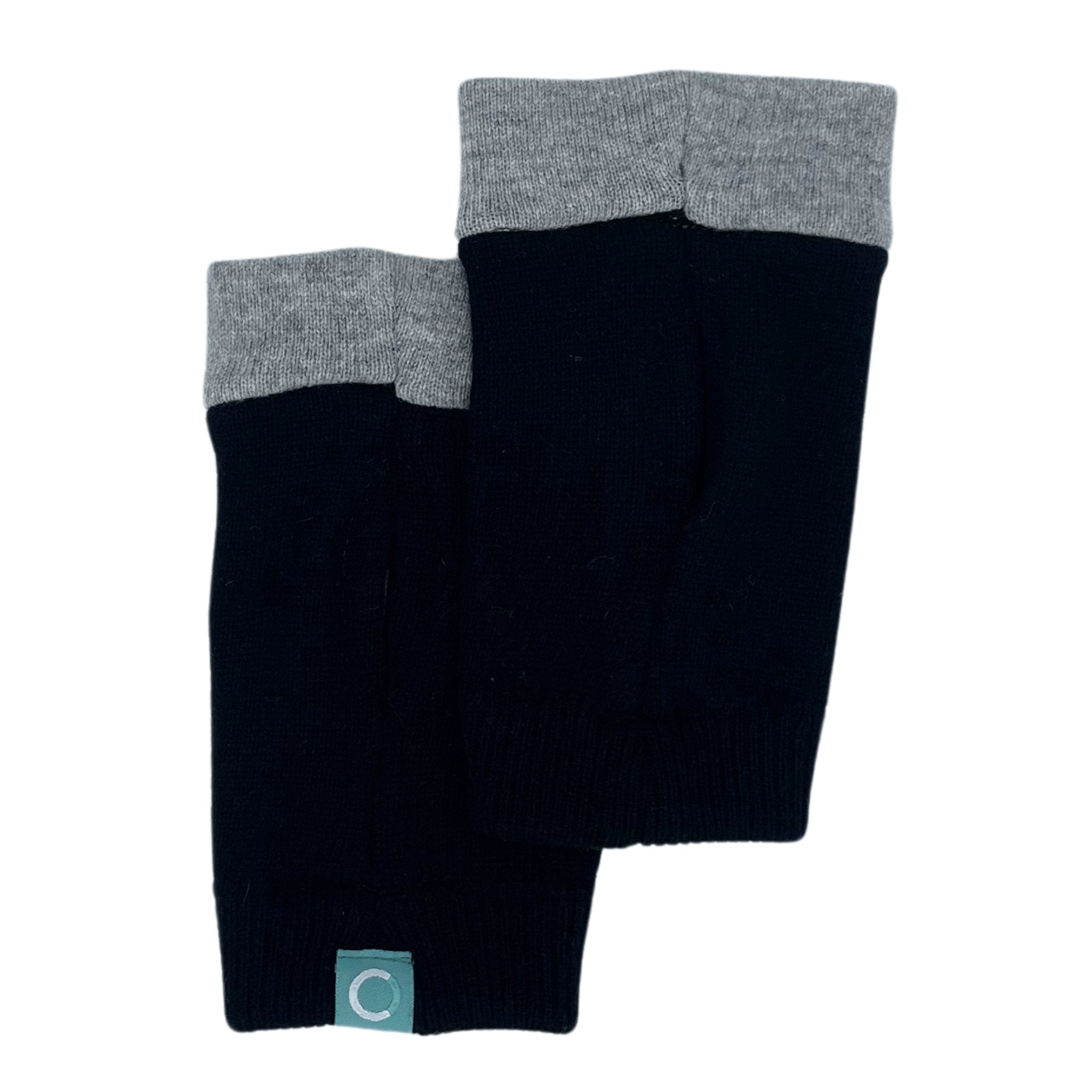 Recycled Cashmere Gloves | Men's - Black/Grey Tip - Cashmere Circle
