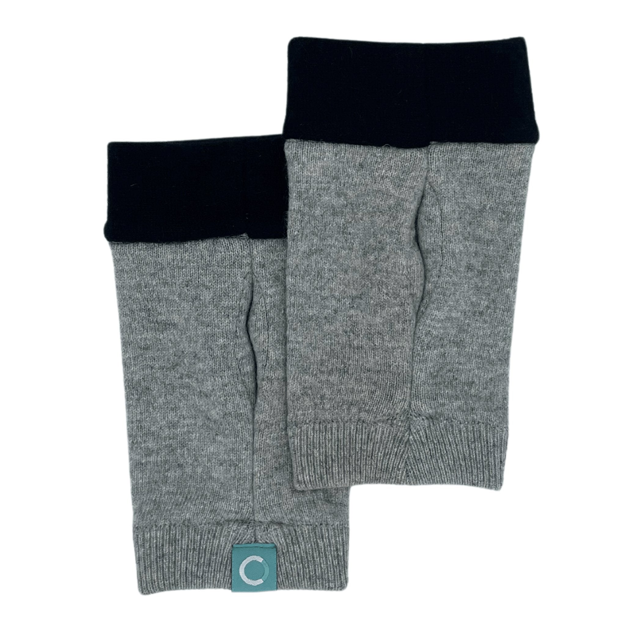 Recycled Cashmere Gloves | Men's - Grey/Black Tip - Cashmere Circle