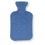 Recycled Cashmere Hot-water Bottle Cover - Blue Cable Knit - Cashmere Circle