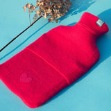 Recycled Cashmere Hot-water Bottle Cover - Denim Blue Cable Knit - Cashmere Circle