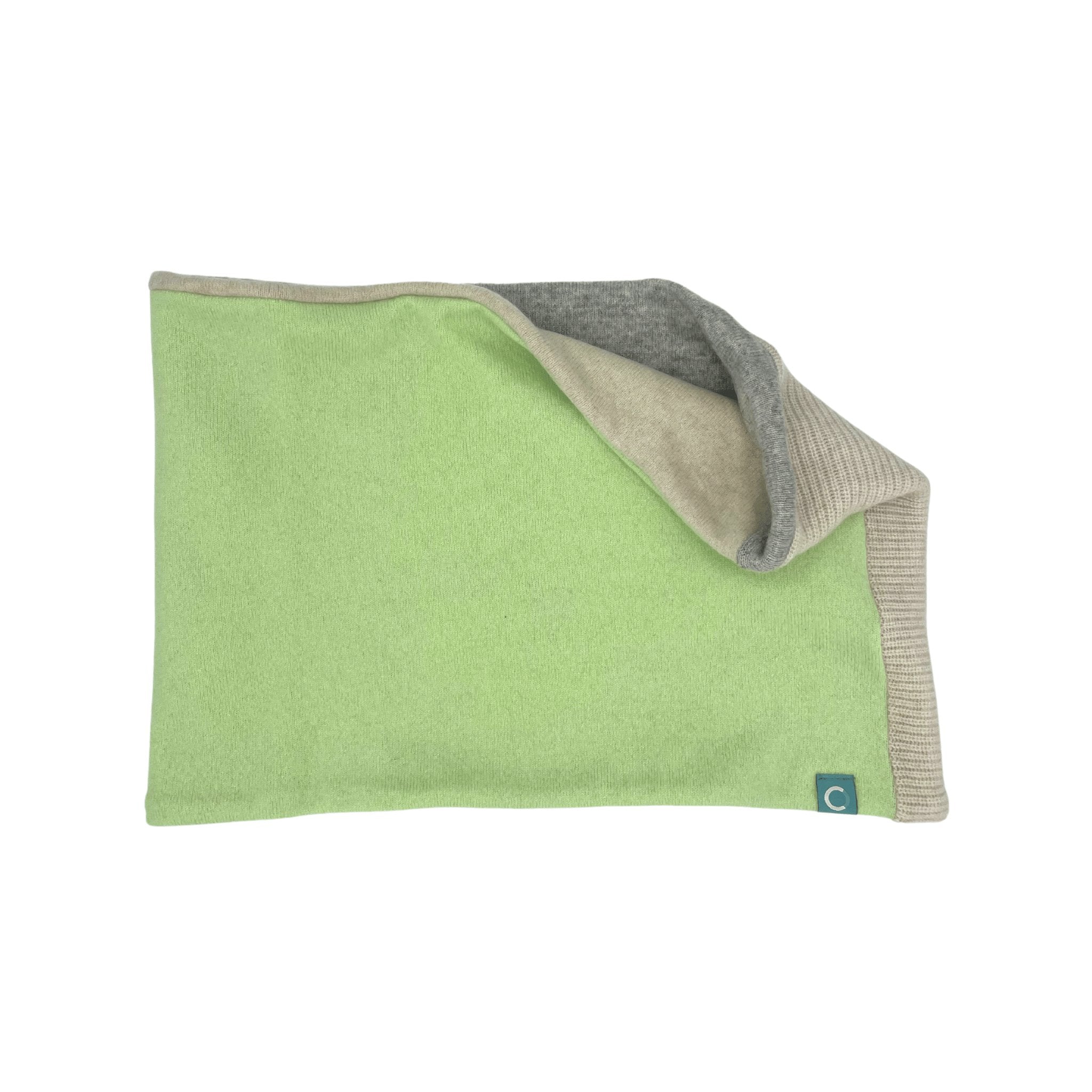 Recycled Neckwarmers | Large - Lime Green - Cashmere Circle