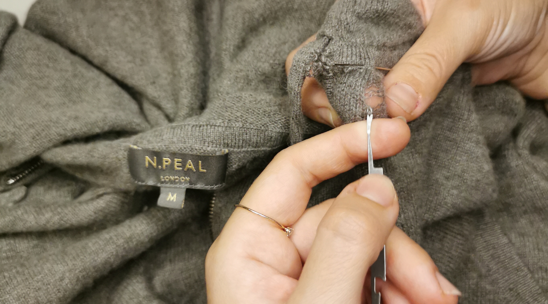 Cashmere Repair Case Study: Restoring an N.Peal Hoodie with Invisible Mending