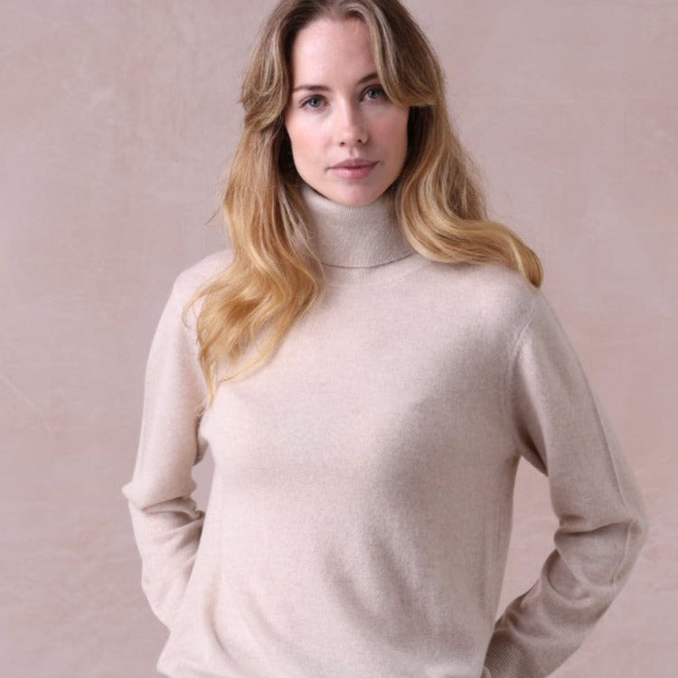 Relaxed Polo Neck Cashmere Sweater - Sophie
