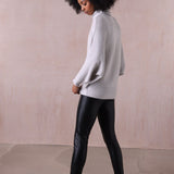 Ribbed Cashmere Batwing Top - Connie