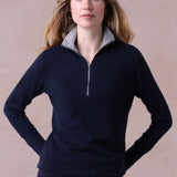 Cashmere Zip Neck Sweater - Jules