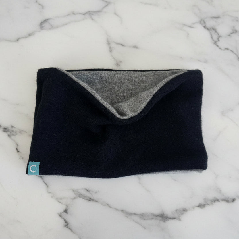 Black & Grey recycled cashmere neckwarmer