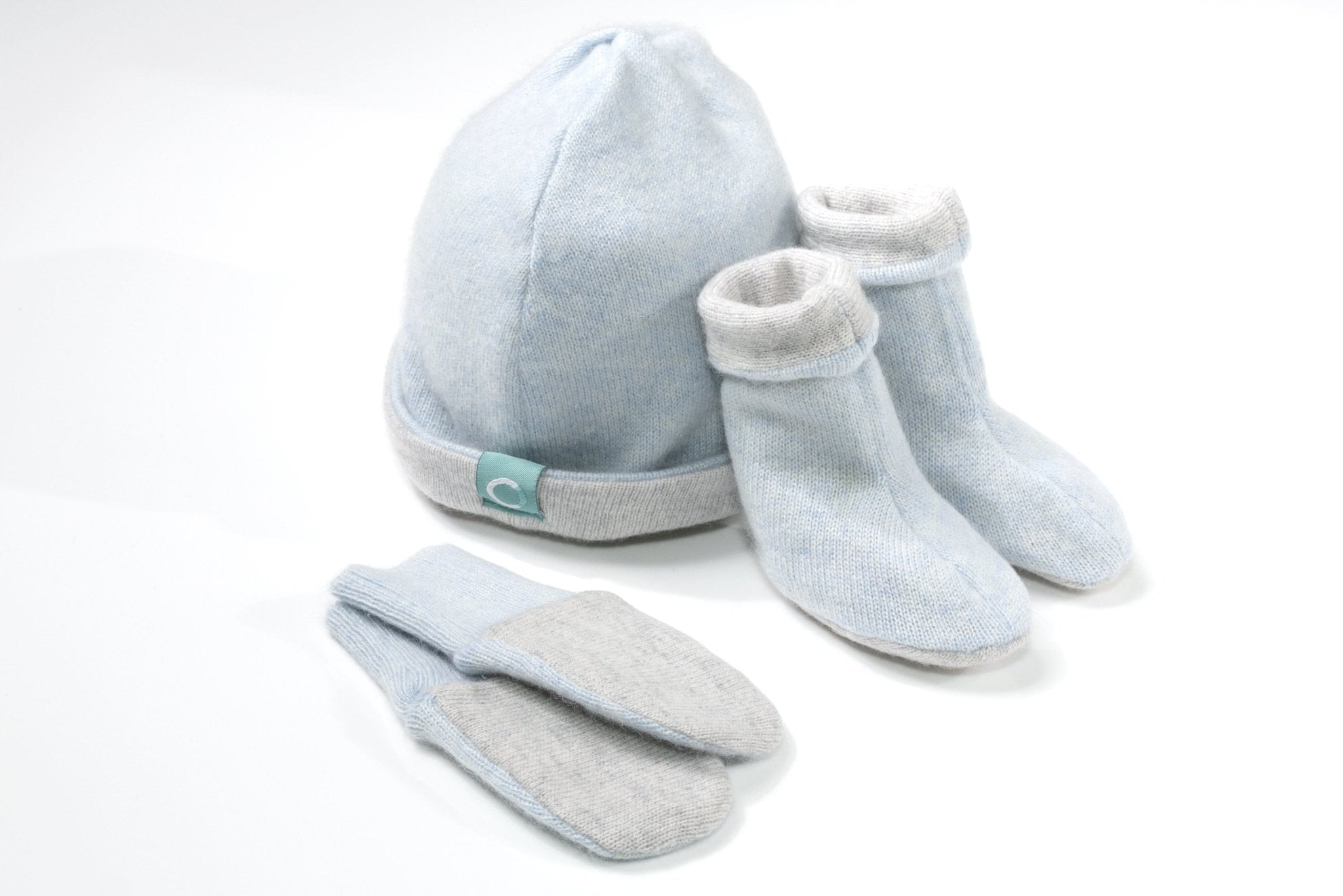 Recycled Baby Sets - Soft Blue/Grey - Cashmere Circle