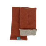 Recycled Cashmere Gloves | Ladies - Orange & Beige - Cashmere Circle