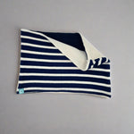 Recycled Neckwarmers | Large - Navy & Cream Stripe - Cashmere Circle