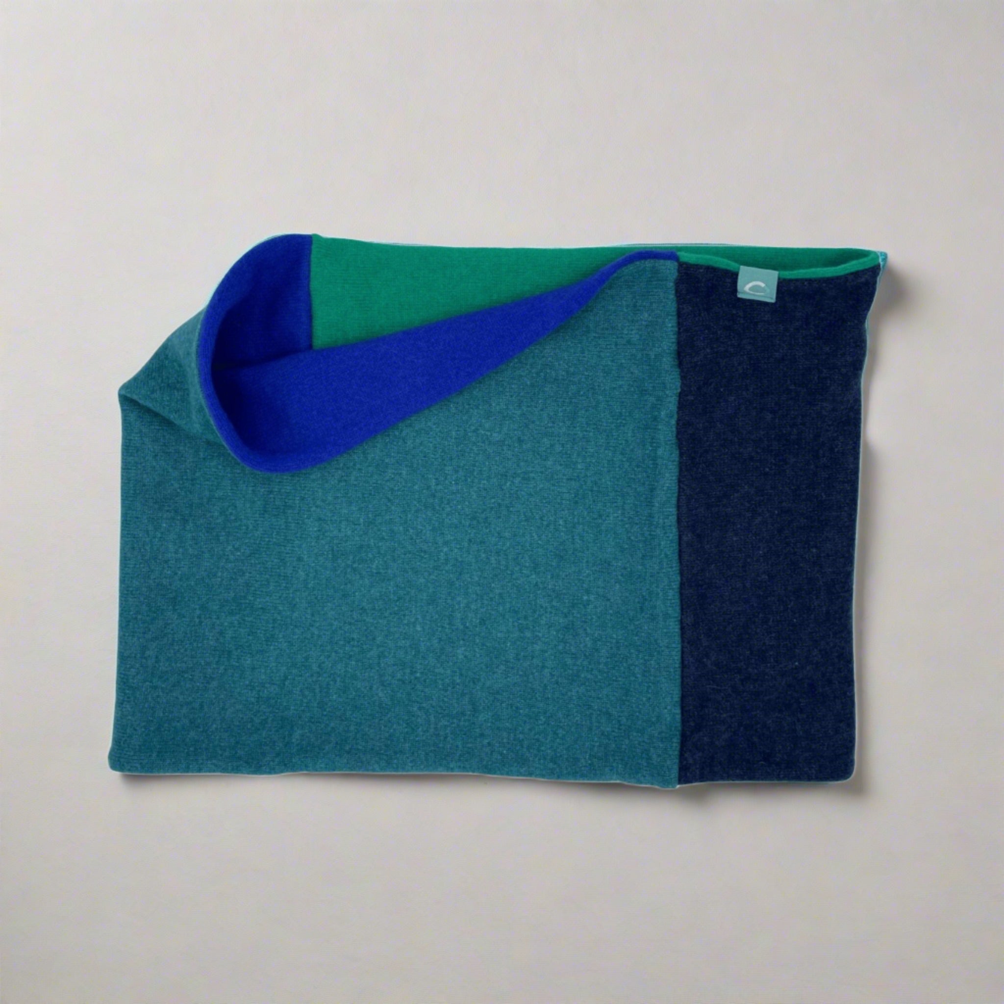 Recycled Neckwarmers | Large - Green & Blue - Cashmere Circle